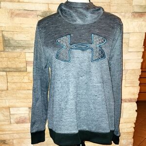 Under Armour Women's Charcoal Hoodie with Blue Logo